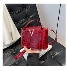 Stone-patterned Hand-held Fashionable Single-shoulder Retro Crossbody Trendy Ladies' Bucket Bag