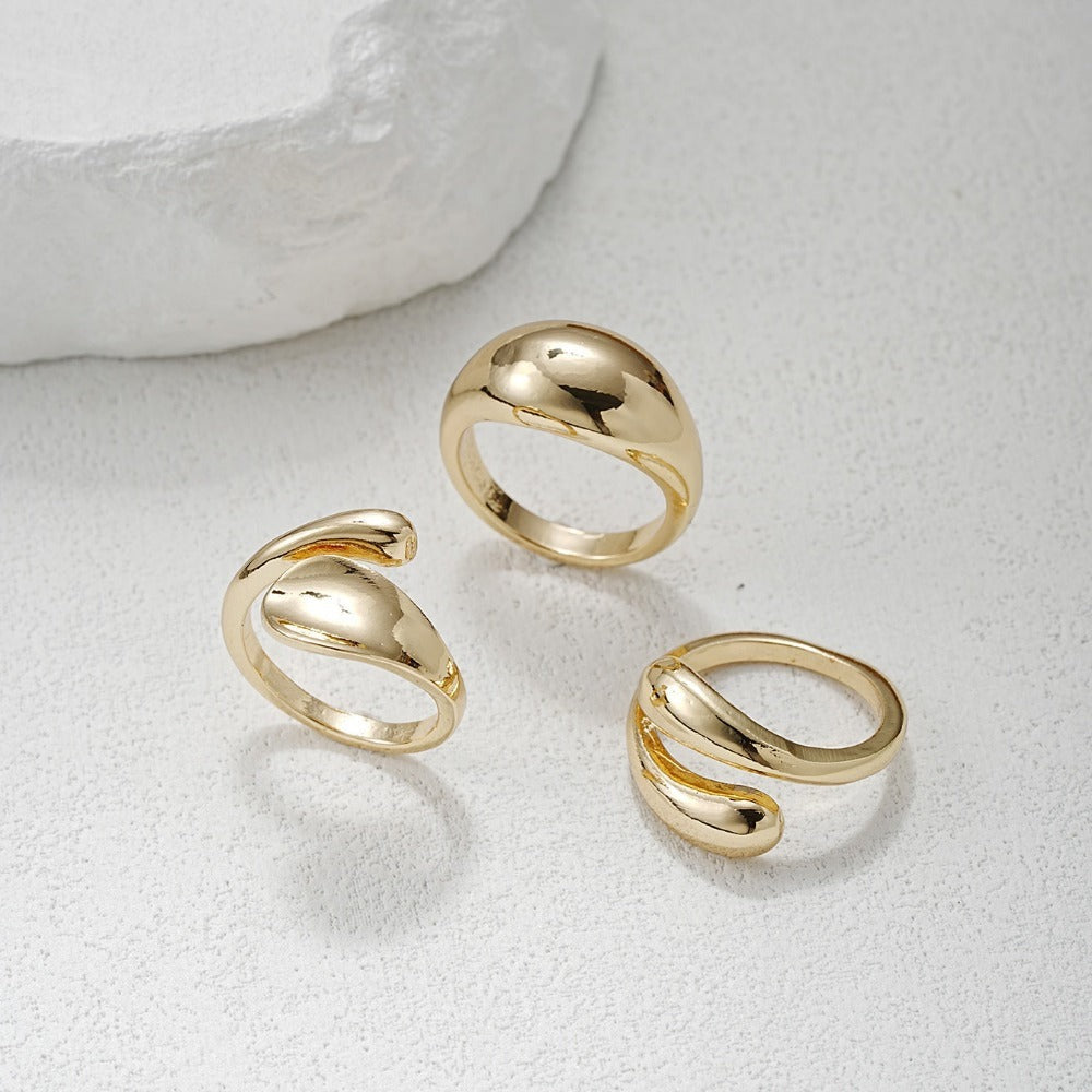 Trendy Irregular Opening Fashion Gold Ring