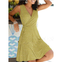 Women's Simple Floral Belted Dress