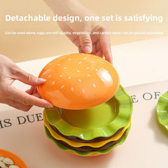 Hamburger Bone-spitting Plate, Dessert Plate, Cute-shaped Tableware Plate, Seasoning Plate Set