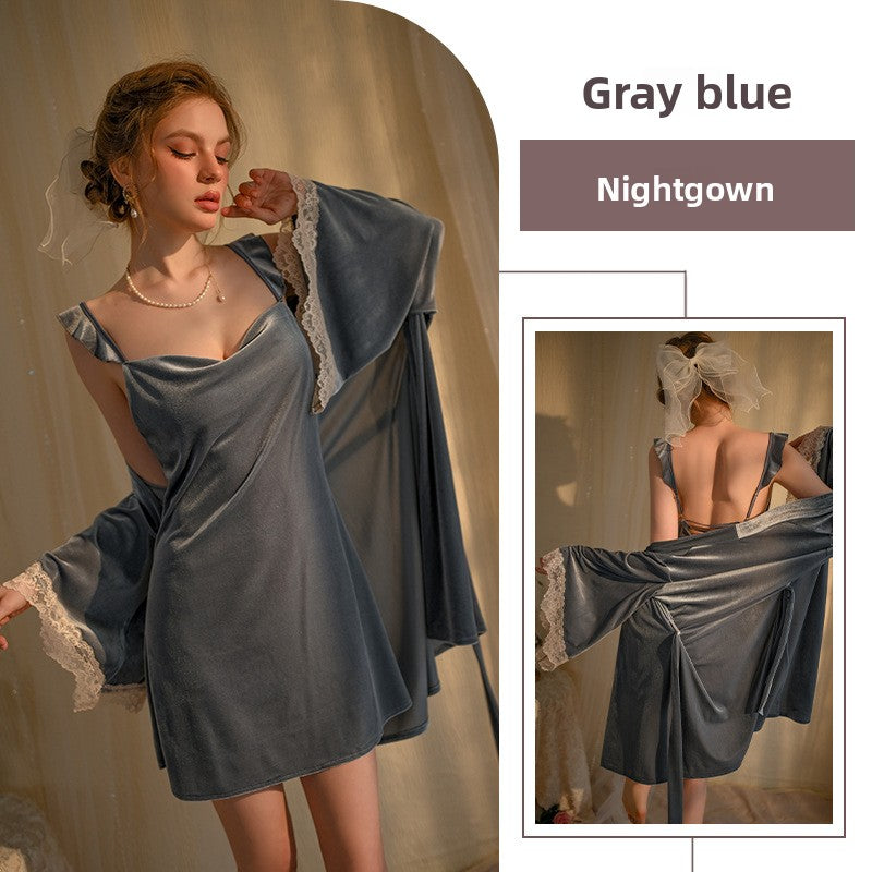 Home Simple Velvet Princess Pajama Set