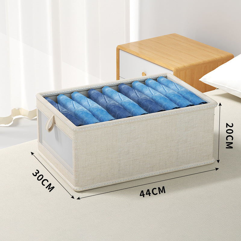 Japanese-style Cotton and Linen Clothing Storage Box, Fabric Foldable Storage Box,Clothing Storage and Organization Box,Home Wardrobe