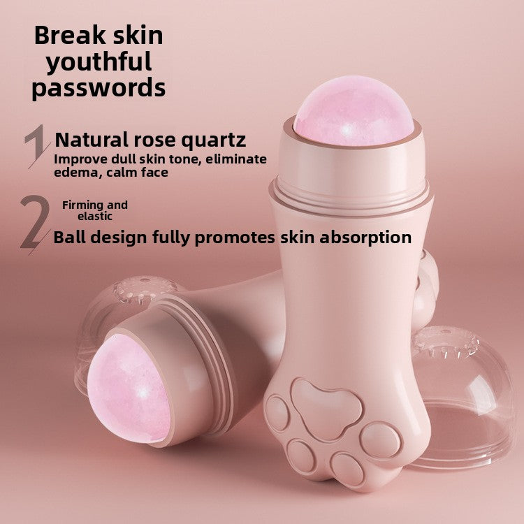 Cat Paw Volcanic Stone Oil-absorbing Stick, Refreshing Oil-control Ball, Facial Oil-removing Wonder, Rose Stone Powder Crystal Massage Ball