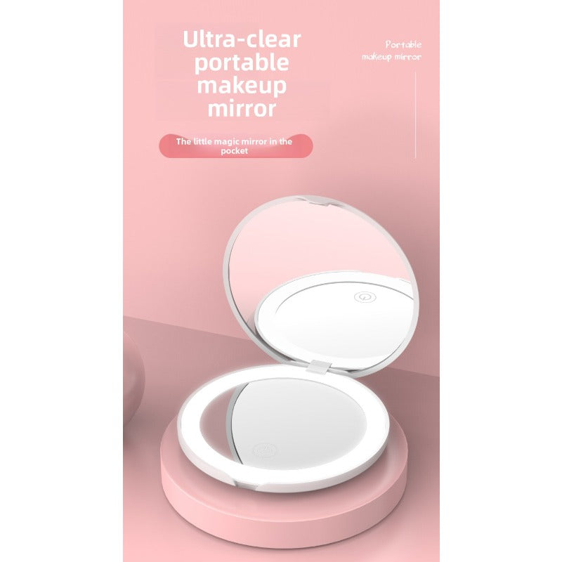 Portable Desktop Folding Mirror Led Light for Grooming