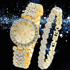 Full Diamond Women's Watch with Free Diamond Bracelet