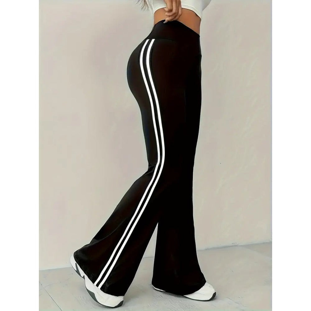 High-waisted, Sagging Casual Flared Pants, Yoga Pants, Slightly Flared Long Pants for Women