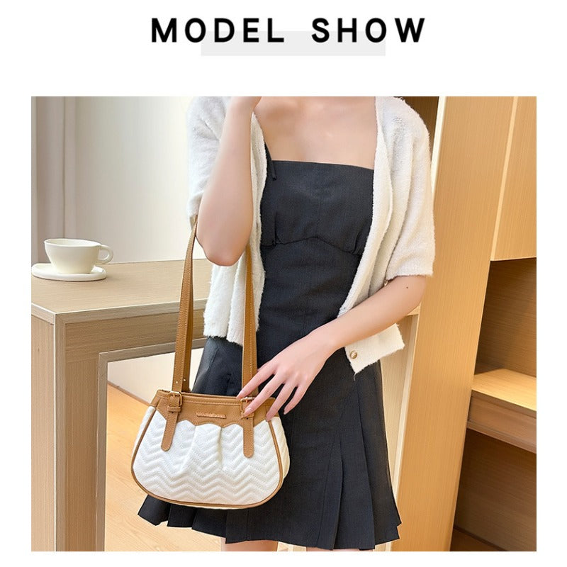Korean Style Underarm Dumpling Bag, Commuter Versatile Cosmetic Bag with Large Capacity