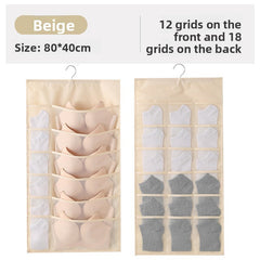 Wholesale of Fabric Wall-mounted Underwear Storage Bags, Sock Storage Hanging Bags, Double-sided Storage Bags