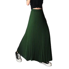 Pleated Skirt, Half Skirt, Bright Satin Women's Metallic Flowing Dress
