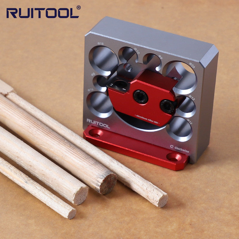 8-hole Adjustable Wooden Rod/dove, Rectangular Strip To Round Strip, Electric Drill Rounding Tool（Includes Wrench, Screwdriver, and Mounting Screws）