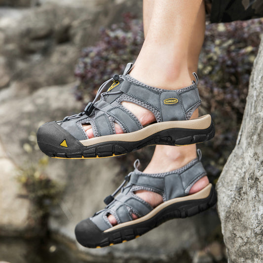 Summer Couple Beach Leather Sole Sandals