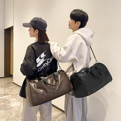 Men's Large Capacity Leather Fitness Single Shoulder Bag