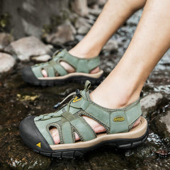 Summer Couple Beach Leather Sole Sandals