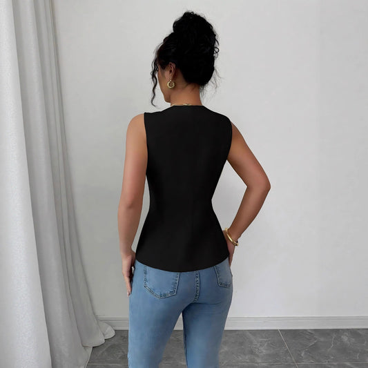New Summer Fashion Sleeveless Women's Top with A Slimming and Elegant Look