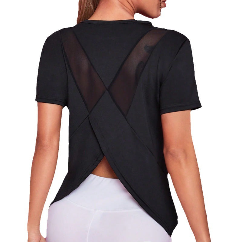 Yoga Wear, Women's Sports T-shirt, Loose, Breathable, Quick-drying Top, Fitness Short-sleeved