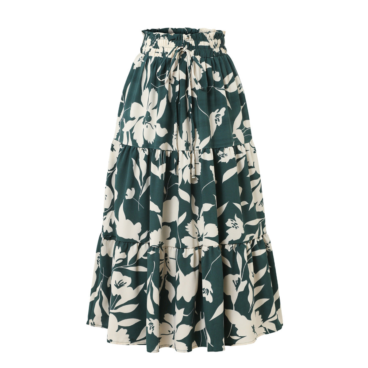 Printed A-line Skirt, Summer High-end Pleated Skirt, Half Skirt for Women
