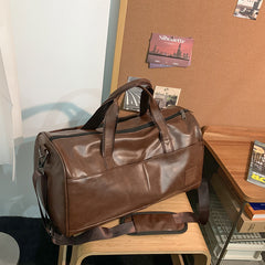 Men's Large Capacity Leather Fitness Single Shoulder Bag