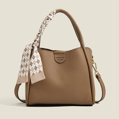 Retro and Simple Handbag, A New High-end Soft Leather Single-shoulder Bucket Bag for Women