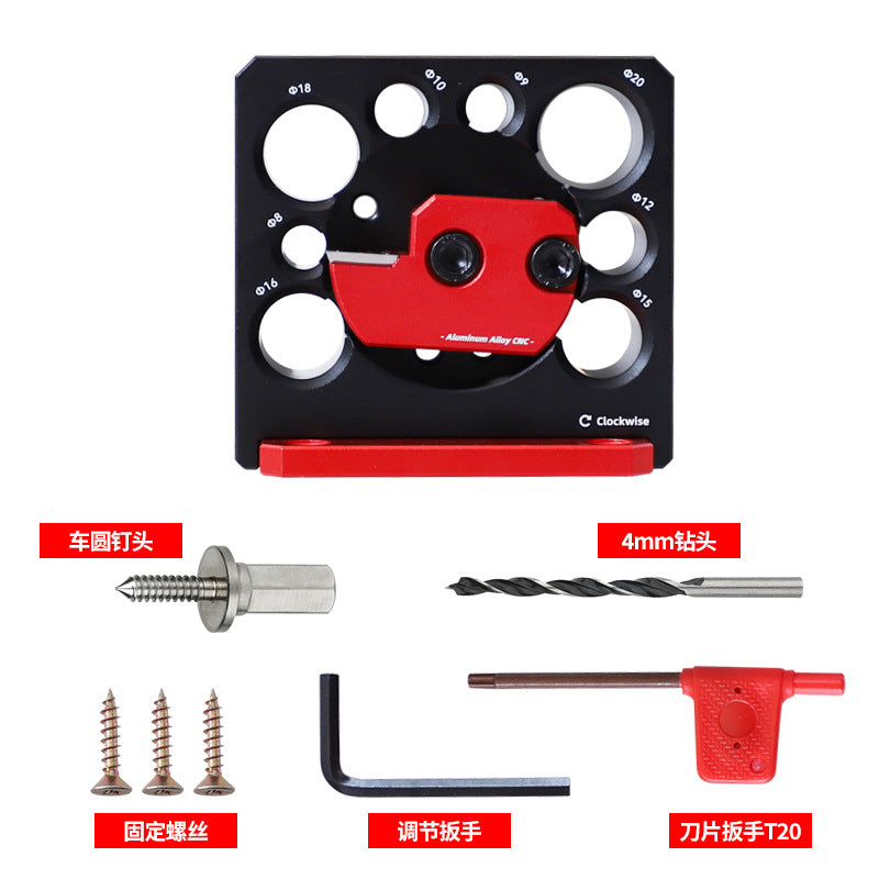 8-hole Adjustable Wooden Rod/dove, Rectangular Strip To Round Strip, Electric Drill Rounding Tool（Includes Wrench, Screwdriver, and Mounting Screws）