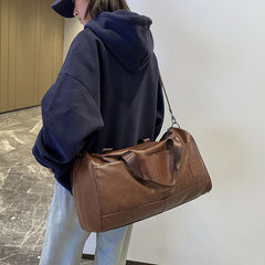 Men's Large Capacity Leather Fitness Single Shoulder Bag