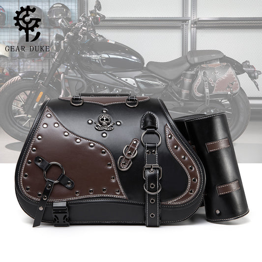 Retro Motorcycle Modification Side Leather Box