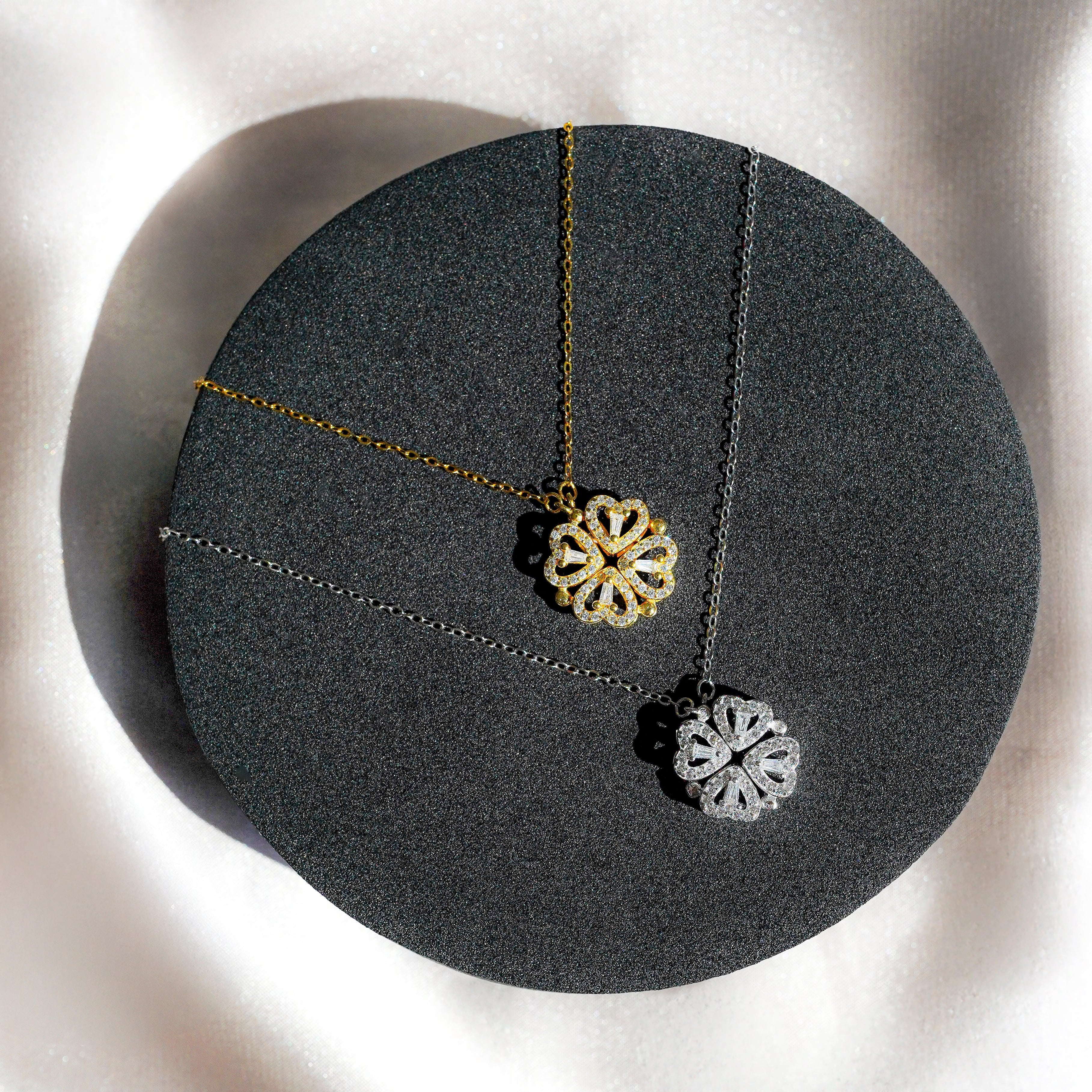 Daughter's 4-Leaf Clover Lucky Charm Necklace and Forever Rose Gift Box