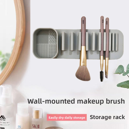 Multi-functional Washing, Brushing and Drying Integrated Makeup Brush, Silicone Beauty Brush Drying Rack, Automatic Adsorption Rack