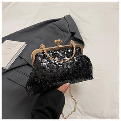 Fashionable Sequined Shell, Unique and Shiny, Elegant and Stylish Chain, Casual Hand-held Crossbody Bag