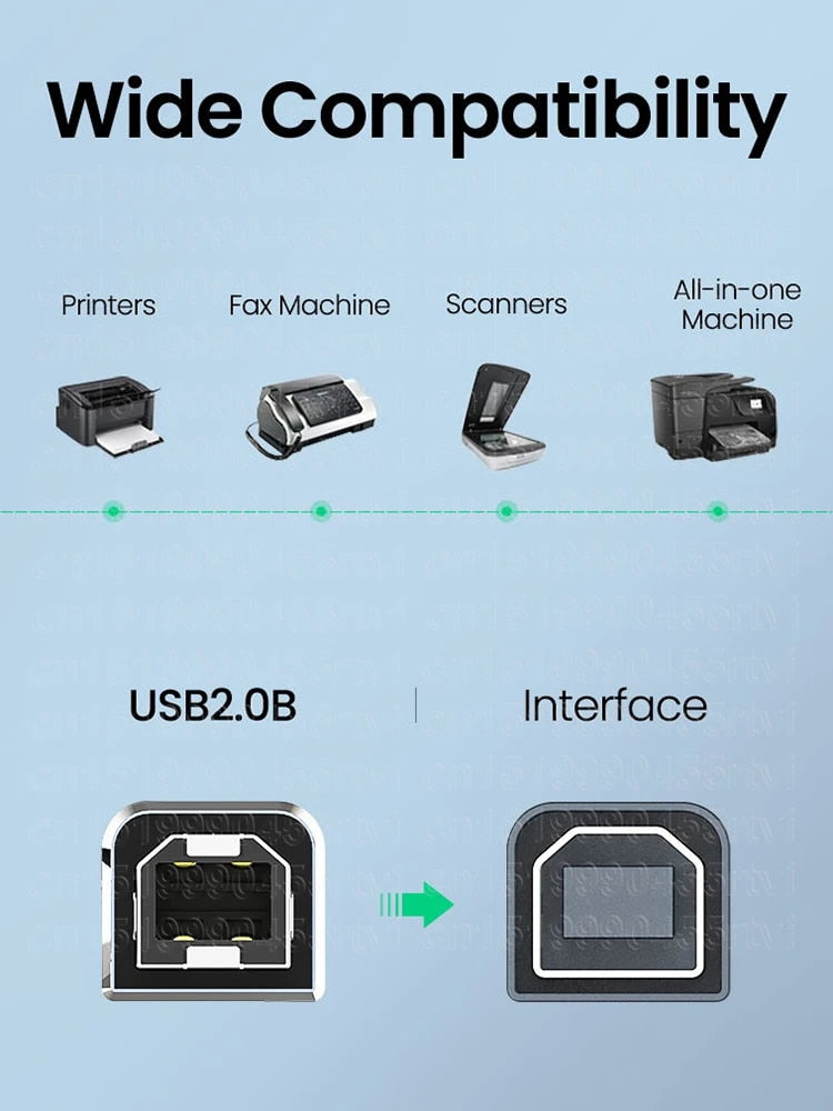 USB Printer Cable USB Type B Male to 8-Pin Male USB 2.0 Cable for iPhone 14 Canon Epson HP ZJiang Label Printer USB Printer