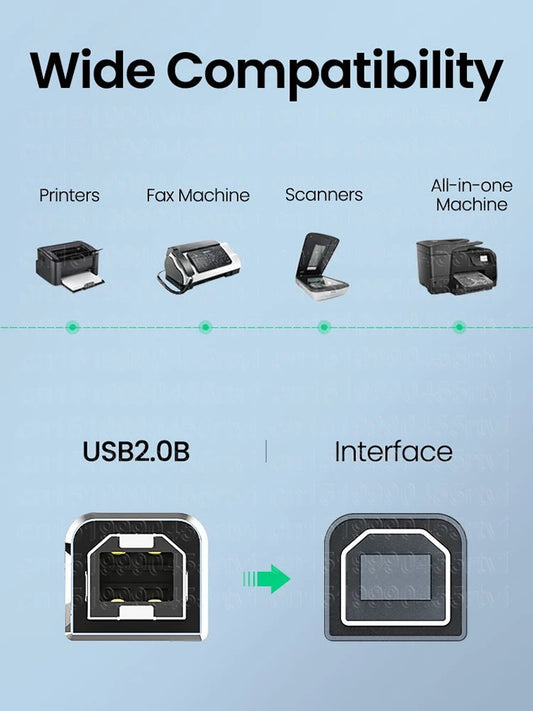 USB Printer Cable USB Type B Male to 8-Pin Male USB 2.0 Cable for iPhone 14 Canon Epson HP ZJiang Label Printer USB Printer