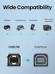 USB Printer Cable USB Type B Male to 8-Pin Male USB 2.0 Cable for iPhone 14 Canon Epson HP ZJiang Label Printer USB Printer