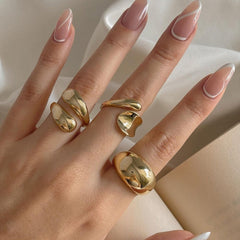 Trendy Irregular Opening Fashion Gold Ring