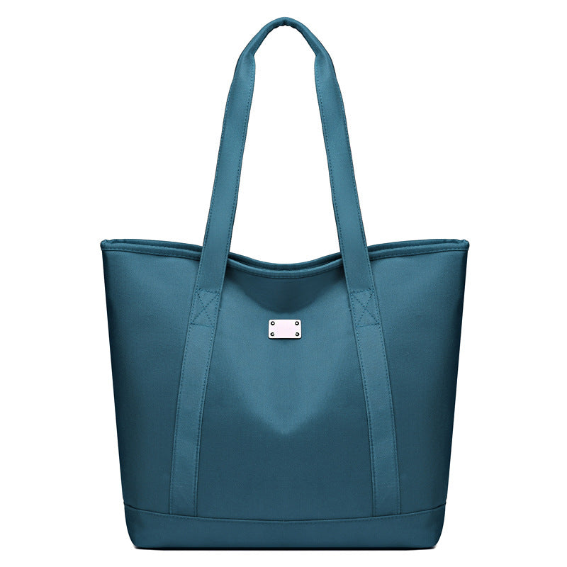 Solid Color Simple Tote Bag for Women, Casual Large-capacity Korean-style Trendy and Versatile Single-shoulder Bag for Ladies