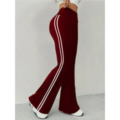 High-waisted, Sagging Casual Flared Pants, Yoga Pants, Slightly Flared Long Pants for Women