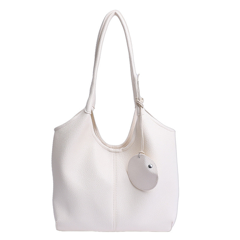 Solid-color Minimalist Tote Bag, A Fashionable, Versatile and High-end Single-shoulder Underarm Bag for Women