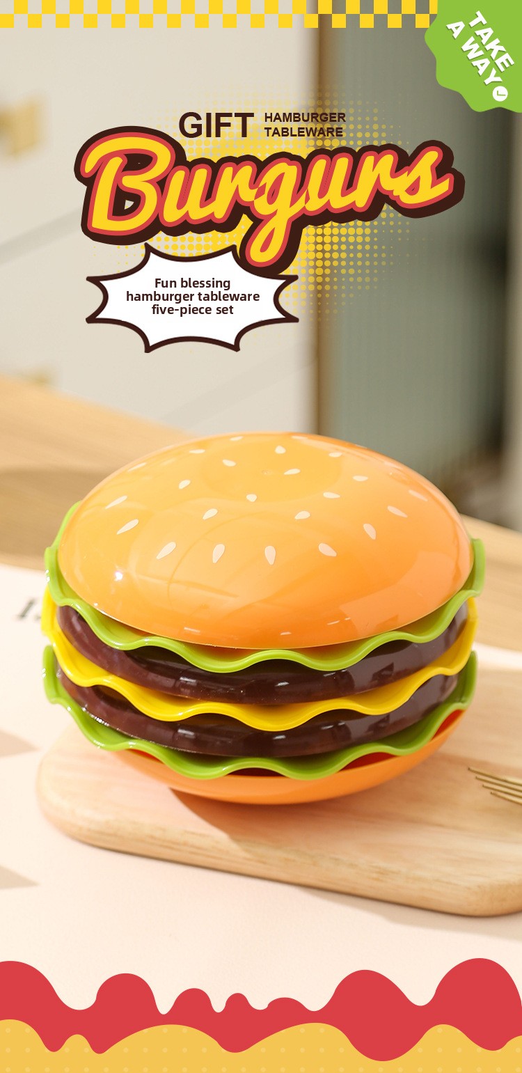 Hamburger Bone-spitting Plate, Dessert Plate, Cute-shaped Tableware Plate, Seasoning Plate Set