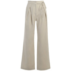 High-waisted, Strapless, Solid-color, Versatile, Casual, Wide-leg Dress Pants for Women