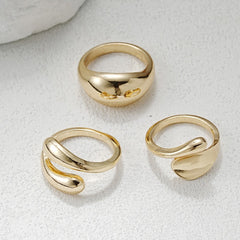 Trendy Irregular Opening Fashion Gold Ring