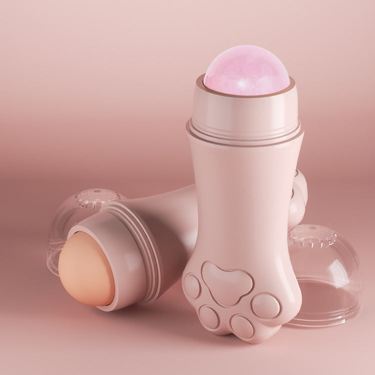 Cat Paw Volcanic Stone Oil-absorbing Stick, Refreshing Oil-control Ball, Facial Oil-removing Wonder, Rose Stone Powder Crystal Massage Ball