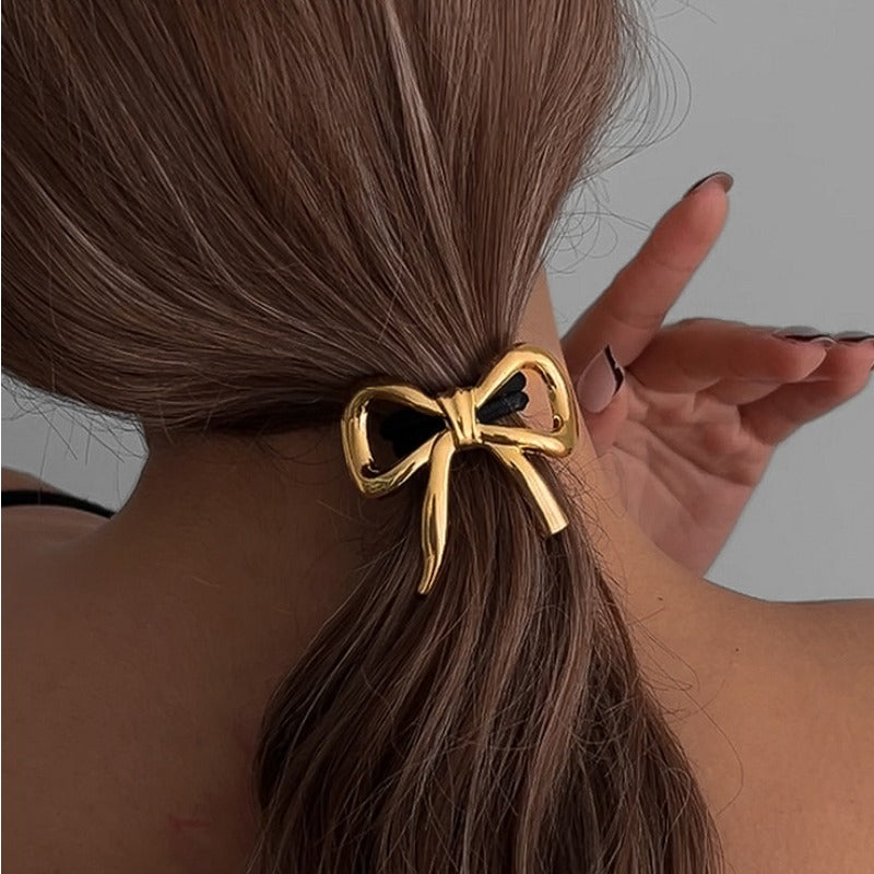High-end Ponytail Hair Band, Fashionable Bow, Alloy Headwear and Hair Tie