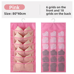 Wholesale of Fabric Wall-mounted Underwear Storage Bags, Sock Storage Hanging Bags, Double-sided Storage Bags
