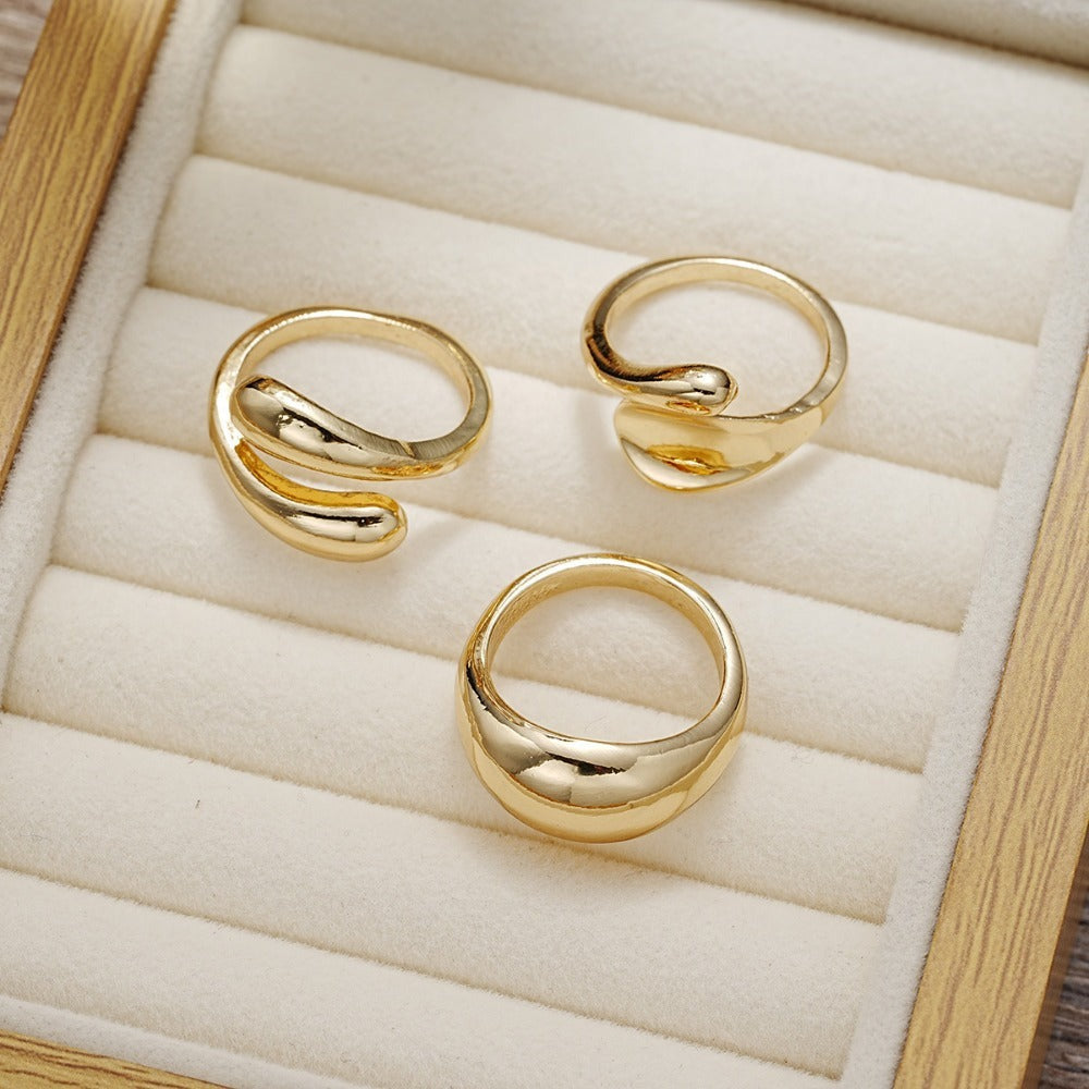 Trendy Irregular Opening Fashion Gold Ring