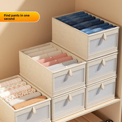 Japanese-style Cotton and Linen Clothing Storage Box, Fabric Foldable Storage Box,Clothing Storage and Organization Box,Home Wardrobe