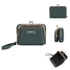 New Japanese Women's Lychee Zipper Accordion Card Holder Wallet