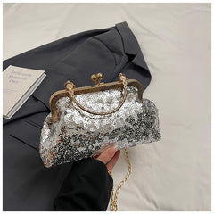 Fashionable Sequined Shell, Unique and Shiny, Elegant and Stylish Chain, Casual Hand-held Crossbody Bag
