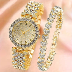 Full Diamond Women's Watch with Free Diamond Bracelet