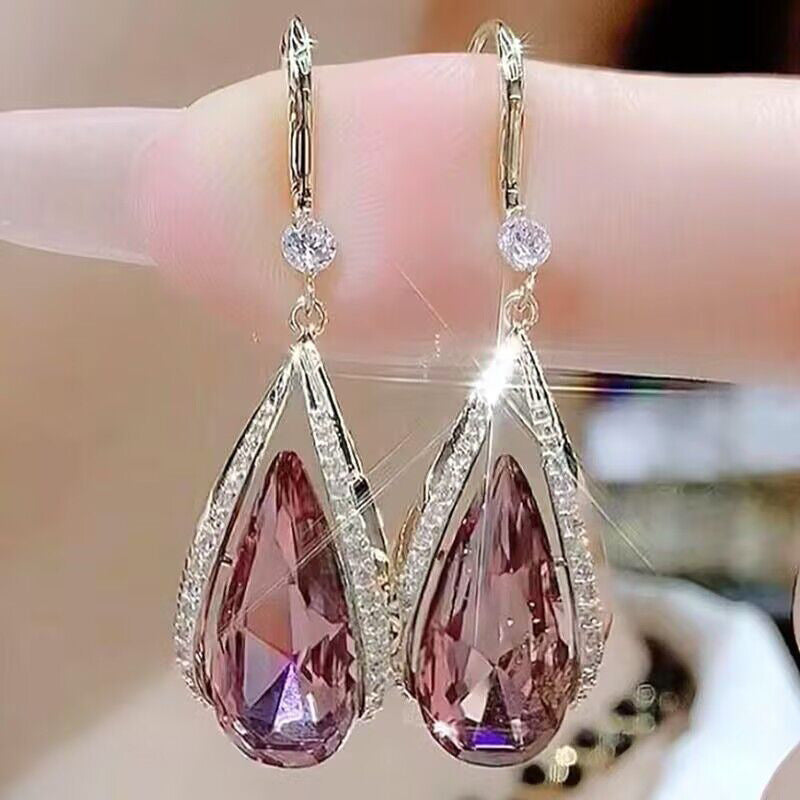 Feminine, Trendy, Luxurious, Versatile, Fashionable and Elegant Earrings with Water Drop Hooks