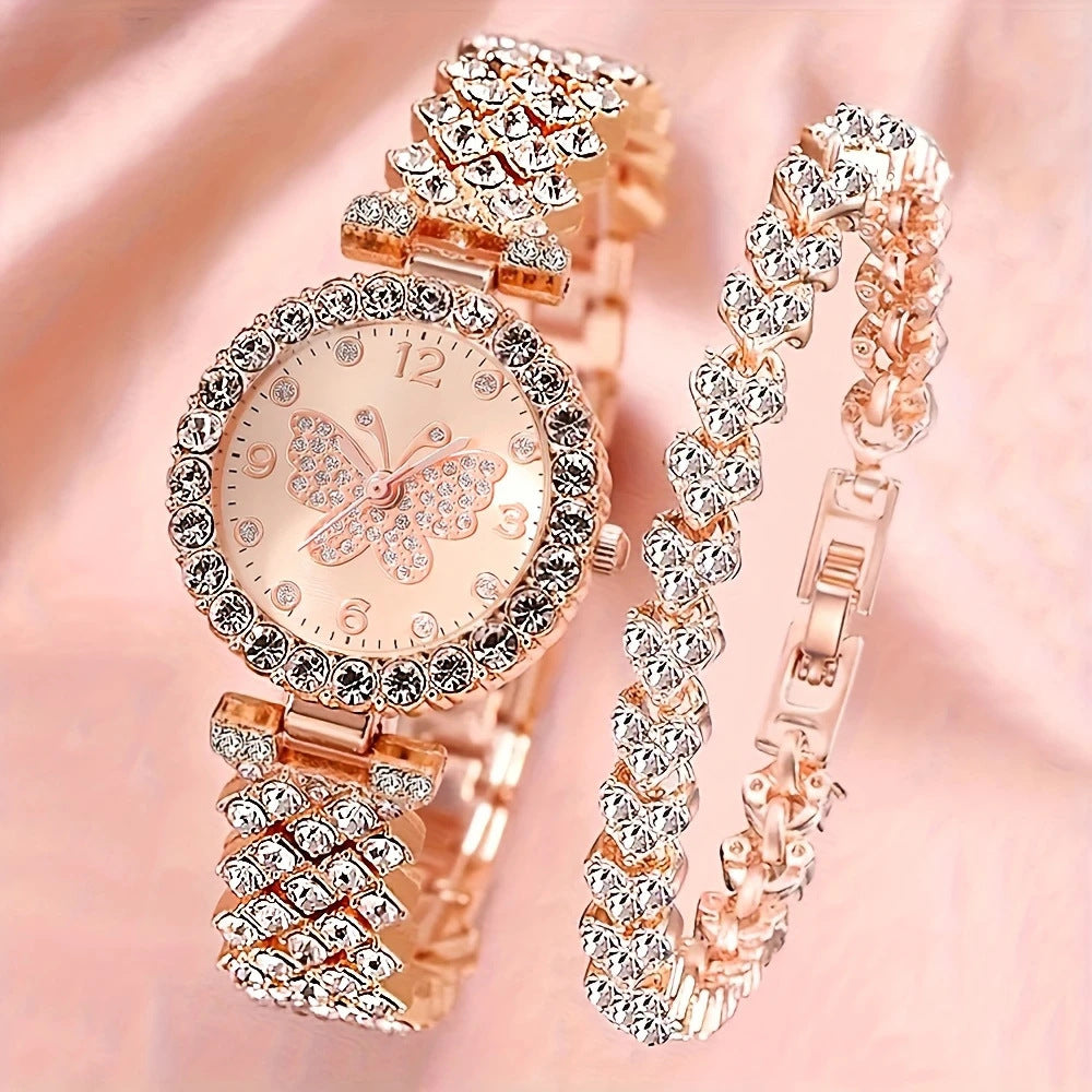 Full Diamond Women's Watch with Free Diamond Bracelet