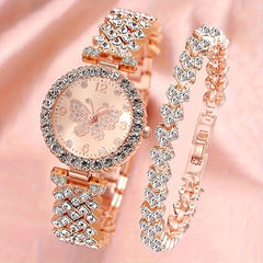 Full Diamond Women's Watch with Free Diamond Bracelet