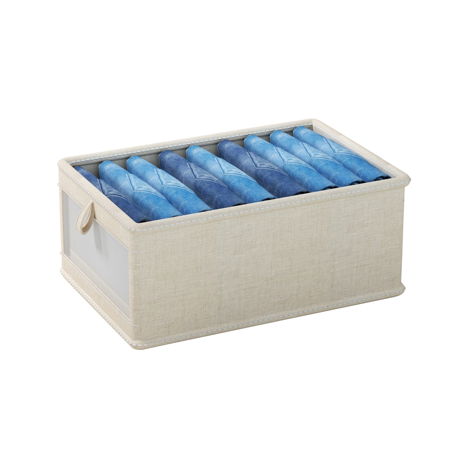Japanese-style Cotton and Linen Clothing Storage Box, Fabric Foldable Storage Box,Clothing Storage and Organization Box,Home Wardrobe